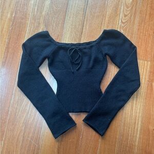 Elegant Black Off-Shoulder Sweater